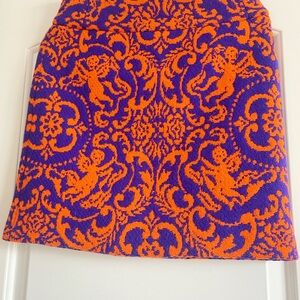 J. Mclaughlin Wool & Silk Lined Tapestry Orange/Purple Short Skirt